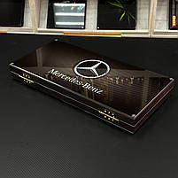 Нарди скляні з деревом MERCEDES-BENZ 50×24×6см на подарунок, фото 7
