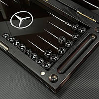 Нарди скляні з деревом MERCEDES-BENZ 50×24×6см на подарунок, фото 9