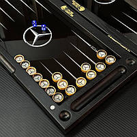 Нарди скляні з деревом MERCEDES-BENZ 50×24×6см на подарунок, фото 8