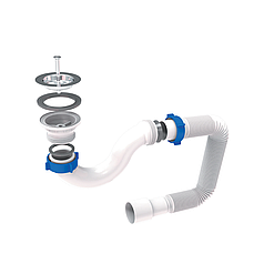 Сифон для душевого поддона прямоточный с гибким отводом Ø40/50мм TAU (9844820)