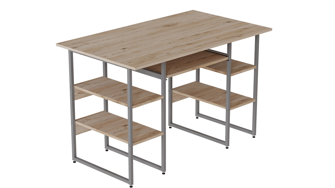 Комп'ютерний стіл Ferrum-decor Тім 75x140x60 сірий ДСП Дуб Сан-Маріно 16мм