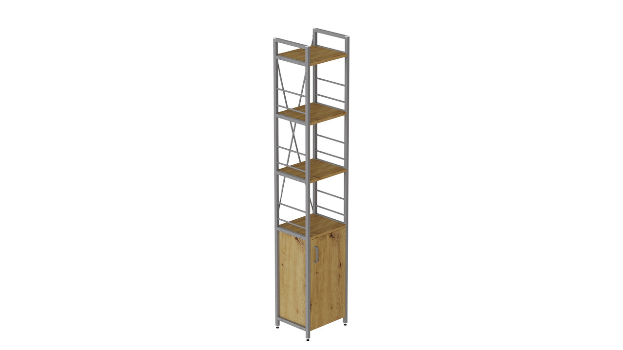 Етажерка 4/34 Ferrum-decor Серії Конект із тумбою 179x34x28 Сірий ДСП Дуб Артізан (FD1061)