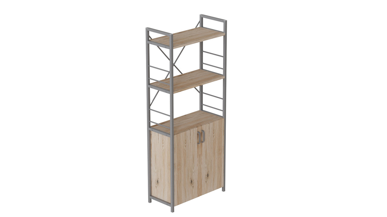 Етажерка 3/60 Ferrum-decor Серії Конект із тумбою 144x60x28 Сірий ДСП Дуб Сан-Маріно (FD1036)