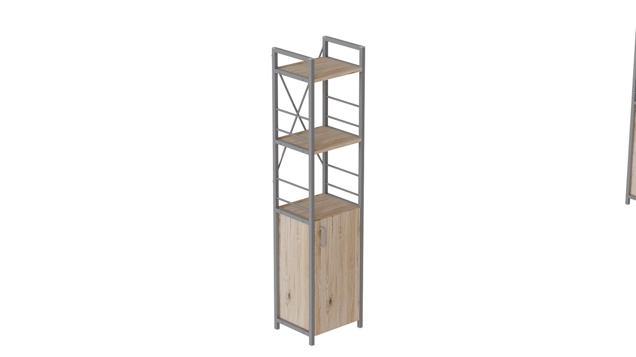 Етажерка 3/34 Ferrum-decor Серії Конект із тумбою 144x34x28 Сірий ДСП Дуб Сан-Маріно (FD1015)