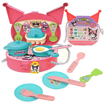 Дитячий ігровий набір із 26 предметів, Kuromi, Рожевий / Набір ігровий для дівчинки / Дитячий кухонний посуд