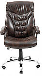 Офісне Крісло Керівника Richman Кальярі Титан Dark Brown Хром М3 MultiBlock Коричневе, фото 3