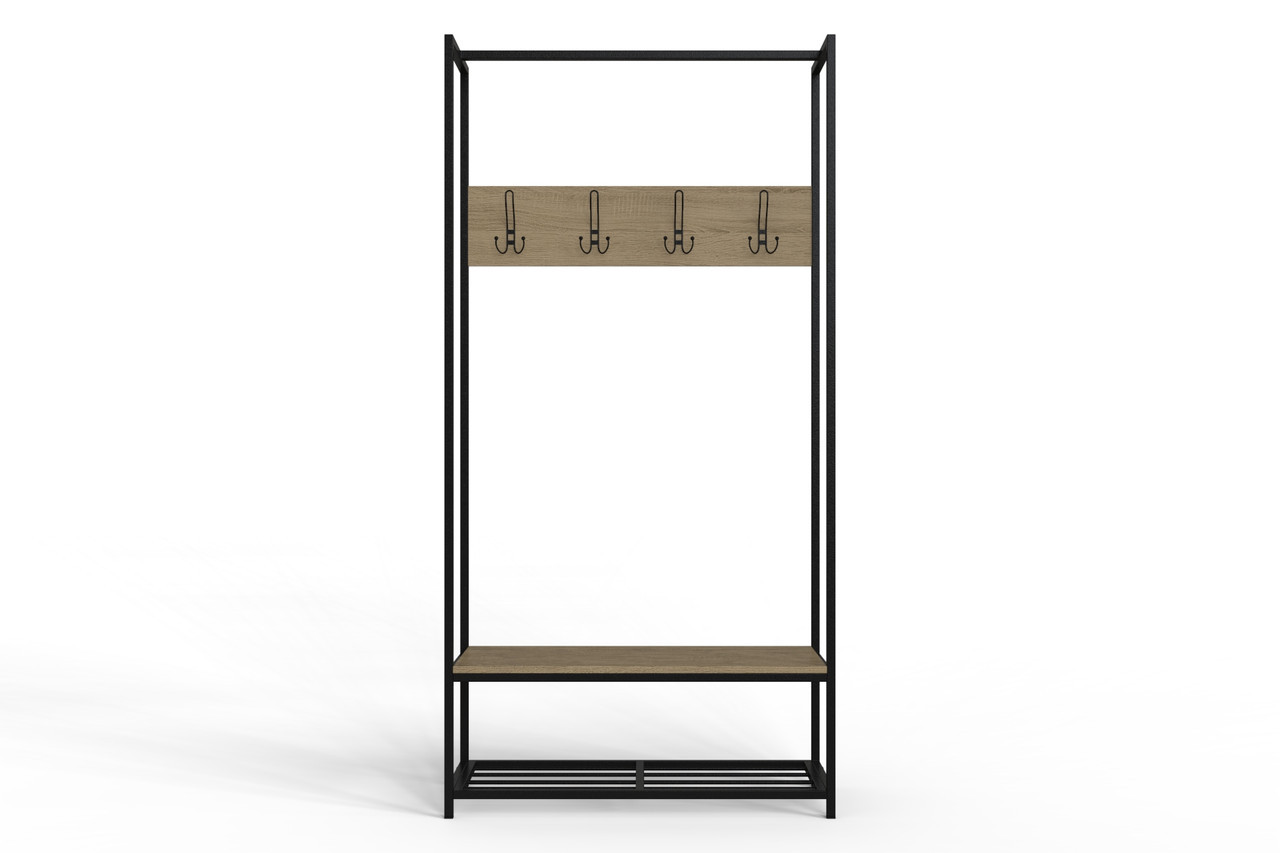 Вішалка для підлоги Ferrum-decor Треліс 13 180x90x38 см Дуб Сонома / Чорний (XK00292), фото 1