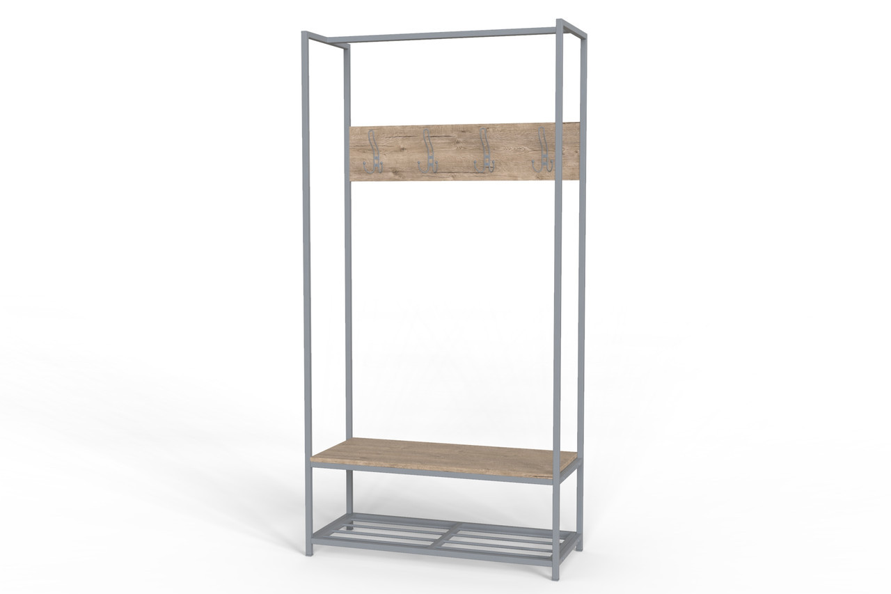 Вішалка для підлоги Ferrum-decor Треліс 13 180x90x38 см Дуб / Сірий (XK00302), фото 1