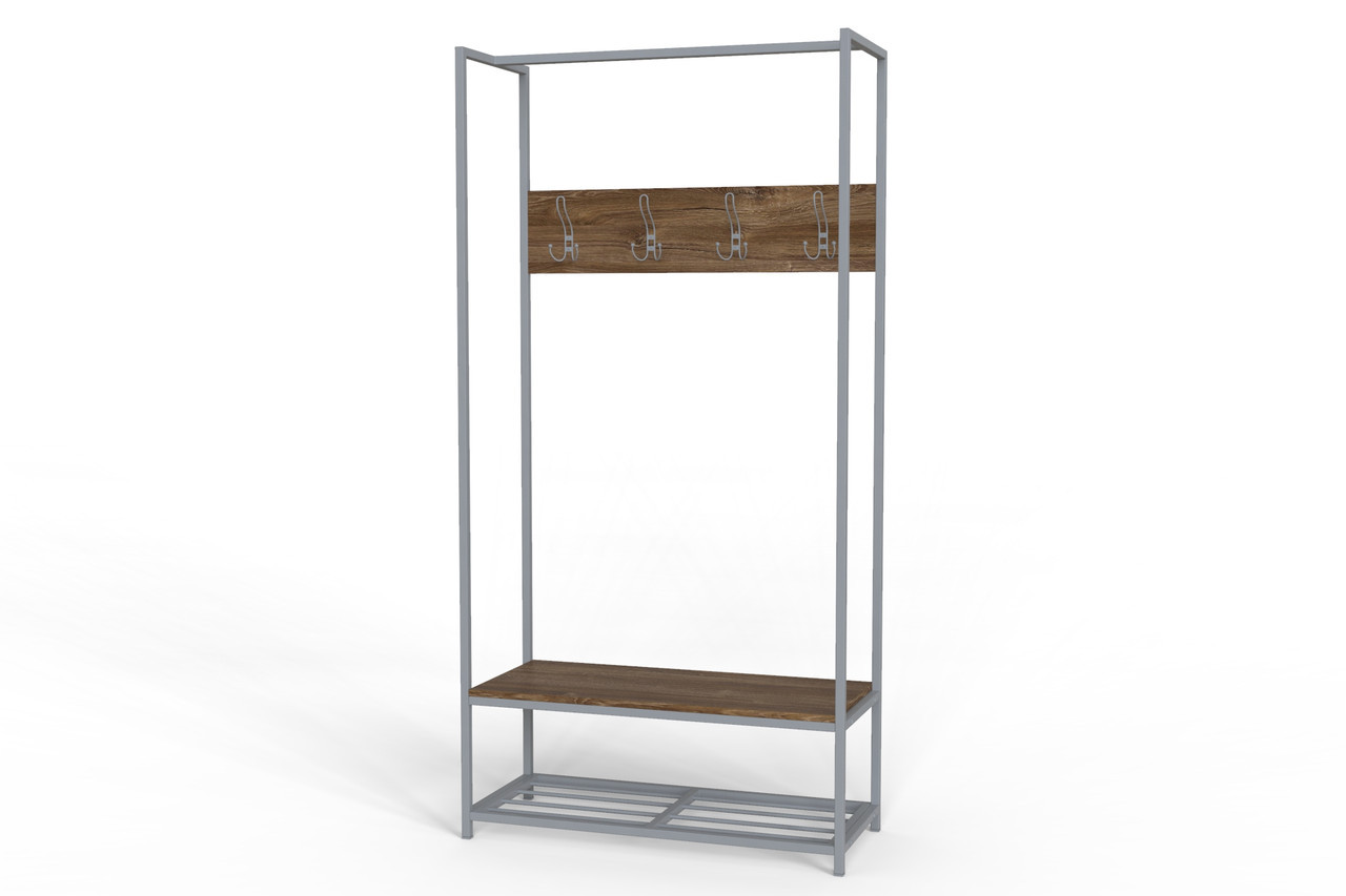 Вішалка для підлоги Ferrum-decor Треліс 13 180x90x38 см Дуб / Сірий (XK00303), фото 1