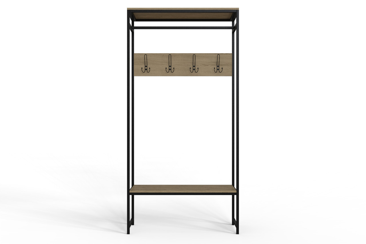 Вішалка для підлоги Ferrum-decor Треліс 14 180x90x38 см Дуб Сонома / Чорний (XK00310), фото 1