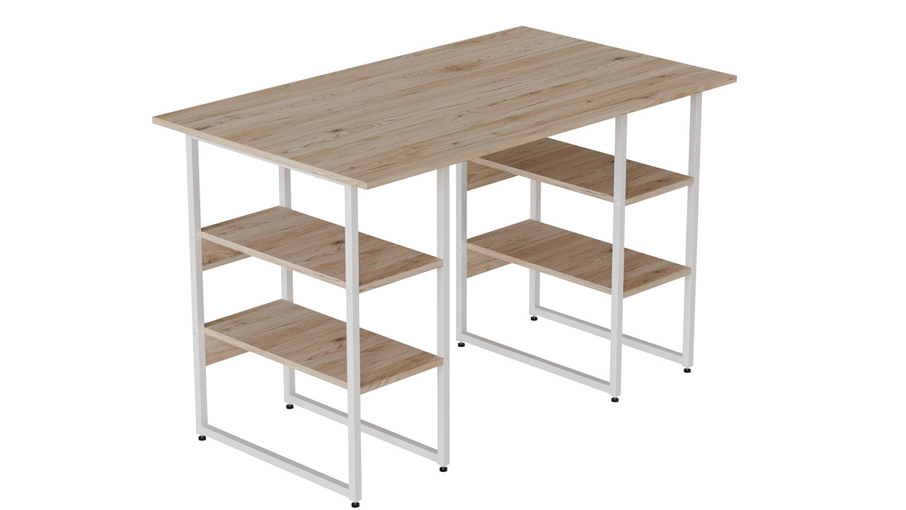 Комп'ютерний стіл Ferrum-decor Карен 75x120x60 білий ДСП Дуб Сан-Маріно 16мм