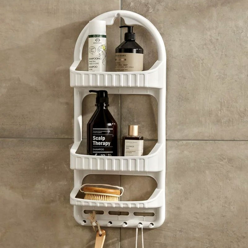 Пластикова триярусна полиця у ванну на присосках Біла (09165)