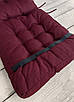 Подушка для стільців (50x120х8 см) подвійна Decorator Мальмо колір бордовий 84-124, фото 5