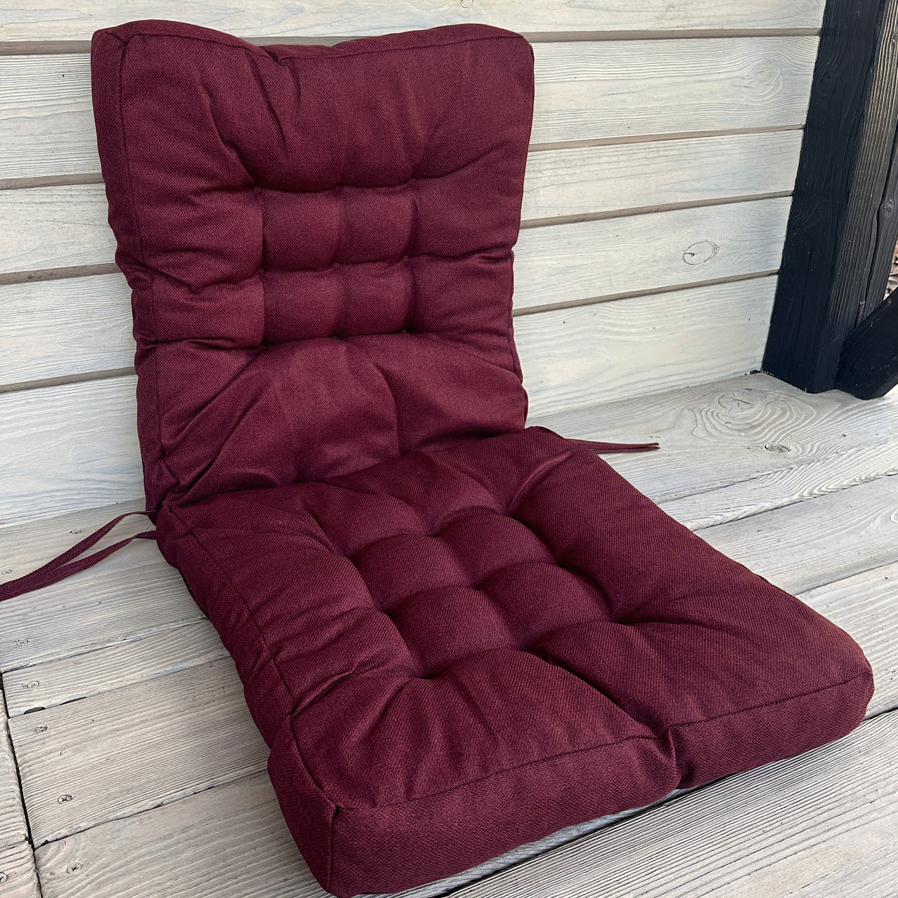 Подушка для стільців (50x120х8 см) подвійна Decorator Мальмо колір бордовий 84-124, фото 1