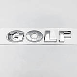 Емблема напис Golf для Volkswagen (2002-2020р) Хром 121x26 мм (на скотчі) 5G9853687 2ZZ, фото 2