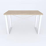 Письмовий стіл Ferrum-decor Драйв 750x1400x700 Білий метал ДСП Дуб Сонома 32 мм (DRA249), фото 3