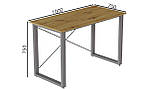 Письмовий стіл Ferrum-decor Драйв 750x1000x700 Сірий метал ДСП Дуб Артізан 32 мм (DRA202), фото 2
