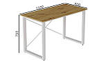 Письмовий стіл Ferrum-decor Драйв 750x1200x600 Білий метал ДСП Дуб Артізан 16 мм (DRA041), фото 2