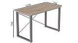 Письмовий стіл Ferrum-decor Драйв 750x1200x700 Сірий метал ДСП Дуб Сан-Маріно 32 мм (DRA219), фото 2