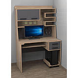 Комп'ютерний стіл Тиса Мебель Тіса Стиль-6 Сонома Графіт 1650x600x1100 мм, фото 3