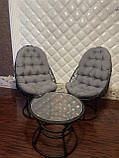 Набір з Ротанга -Relax -Чорний з темно сірими подушками, фото 5