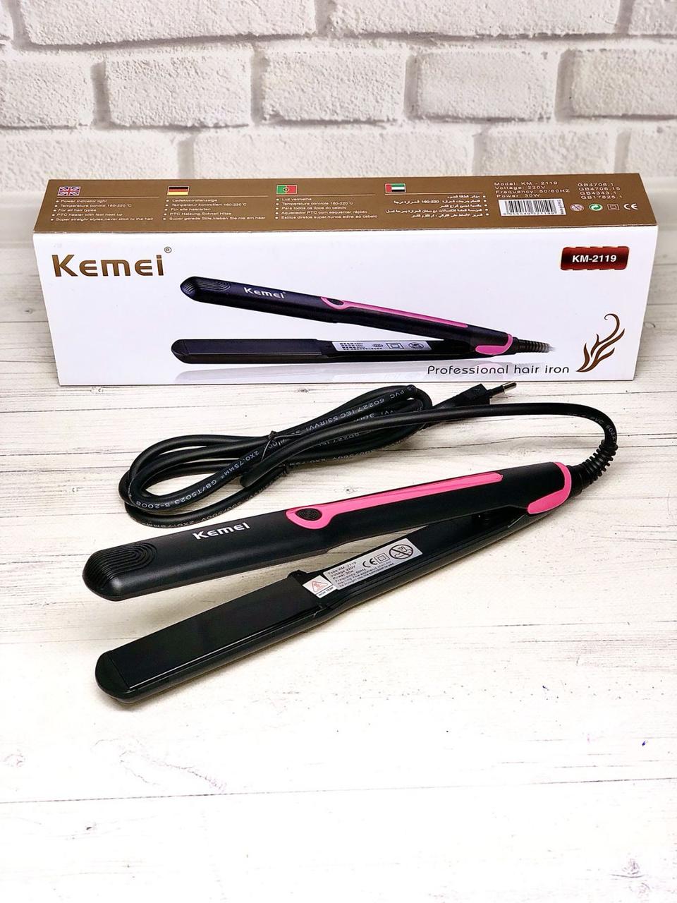 Праска плойка для випрямлення волосся KEMEI KM-2119