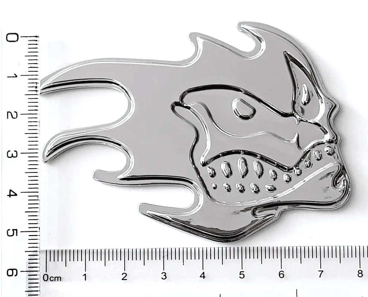 Наліпка "Вогонь" Об'ємна Хром, фото 1