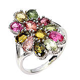 Каблучка. Натуральний турмалін. Срібло 925., фото 2