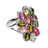 Каблучка. Натуральний турмалін. Срібло 925., фото 3