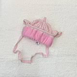 Шапка в'язана для новонародженої дівчинки рожева, фото 2