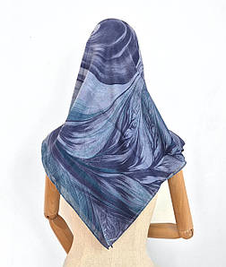 Хустка жіноча вовняна середнього розміру Шері синій