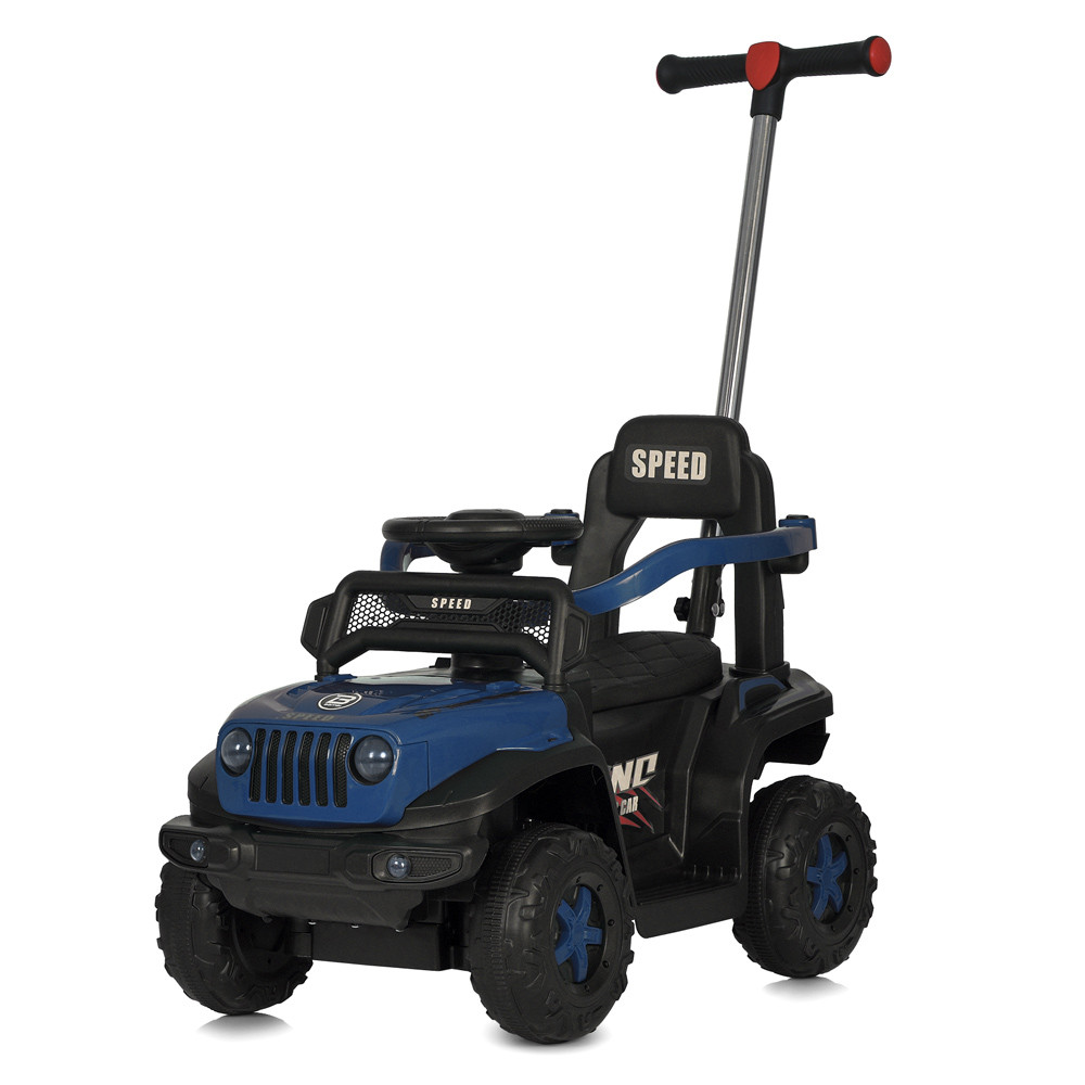 Електромобіль каталка-толокар джип Jeep M 5789EL-4 з батьківською ручкою та пультом керування Синій, фото 1