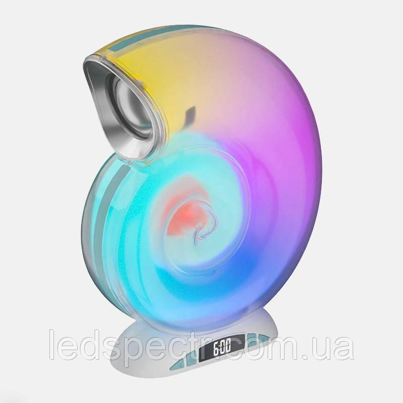 Лампа настільна з Rgb підсвіткою і Bluetooth колонкою та годинником Sea Shell L39