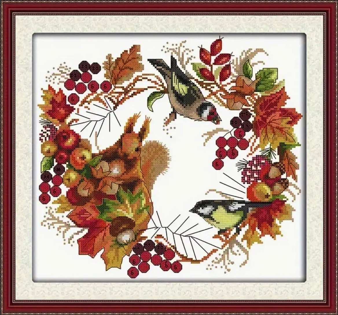 Набор для вышивания крестиком "Joy wreath".AIDA 14CT printed , 35*32 см, фото 1