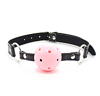 Кляп в рот БДСМ с пластиковым (Розовым шариком). "Velvet Embrace".