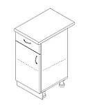 Тумба однодверна з одним ящиком зі стільницею 1-ї категорії з фарбованими фасадами МДФ ширина 400 МАКСІ МЕБЛІ, фото 2