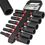 Набір ударних торцевих головок 1/2" (10-32 мм) CR-MO на холдері 13 од. Vorfal V08129_1, фото 3