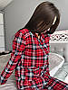 Жіноча байкова піжама, костюм для дому в клітинку, розмір L ( заміри в описі), фото 2