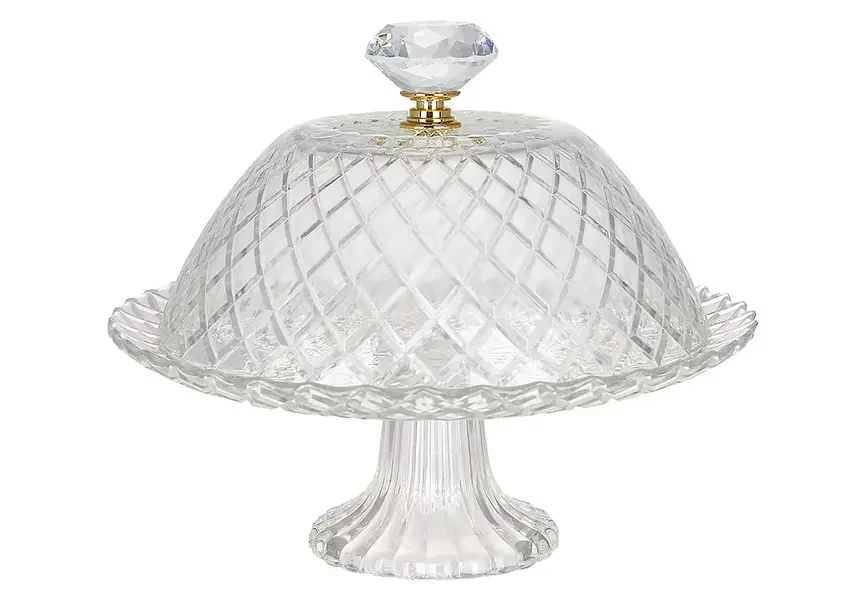 Тортівниця скляна з ковпаком Diamond, D24*20см 992-129, фото 1