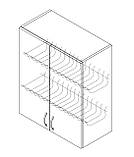 Навісна шафа-сушка (дводверна) з фарбованими МДФ фасадами ширина 900 МАКСІ МЕБЛІ (5102245), фото 2