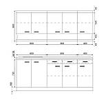 Кухня Валентина NEW ширина 2000 МАКСІ МЕБЛІ Дуб сонома/Білий гладкий (5103004), фото 3