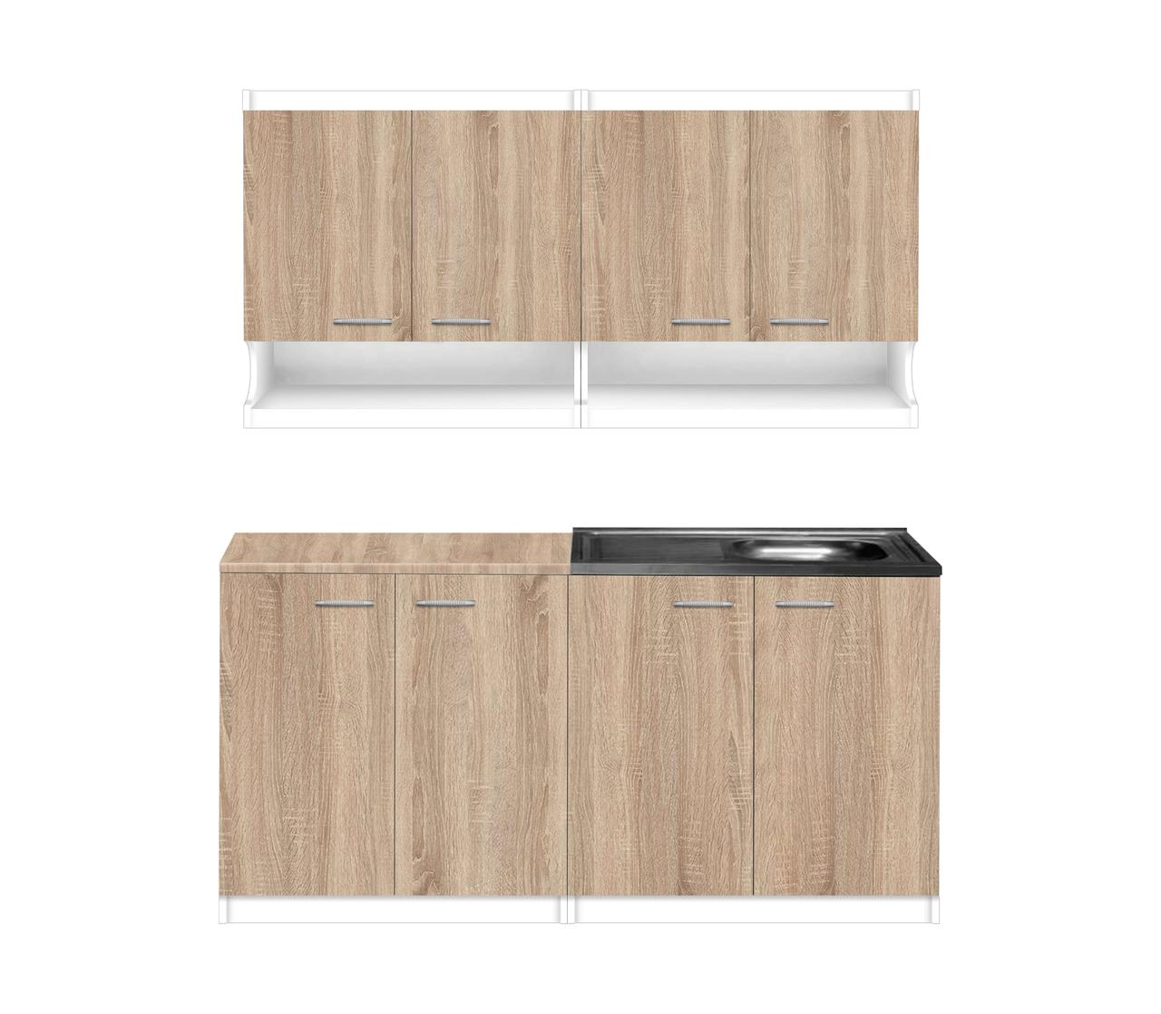 Кухня Валентина NEW ширина 1200 МАКСІ МЕБЛІ Білий гладкий/Дуб сонома (5102985), фото 1