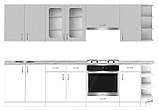 Кухня Екко Lambordia ширина 2300 МАКСІ МЕБЛІ Сірий/Білий гладкий (5102999), фото 2