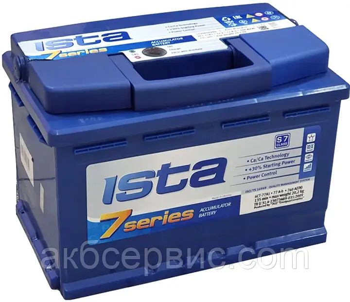 Акумулятор автомобільний Ista 6СТ-77 АзE 7 Series