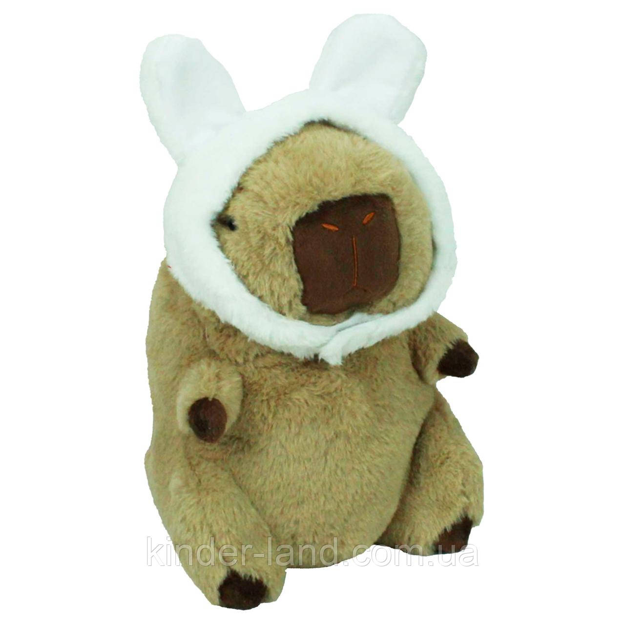 М'яка іграшка Капібара з вушками зайчика, 24 см.