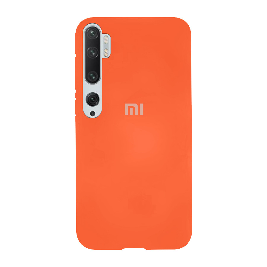 Силіконовий чохол SOFT Silicone Case для Xiaomi Mi 10 HQ (з логотипом) жовтогарячий