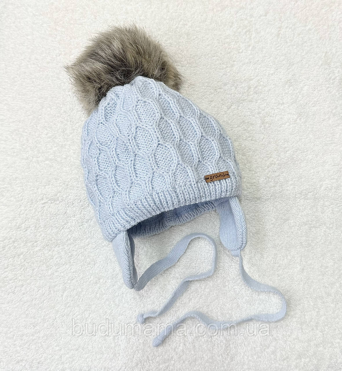 Шапка в'язана на виписку для новонародженого хлопчика або дівчинка розмір 36 38, фото 1