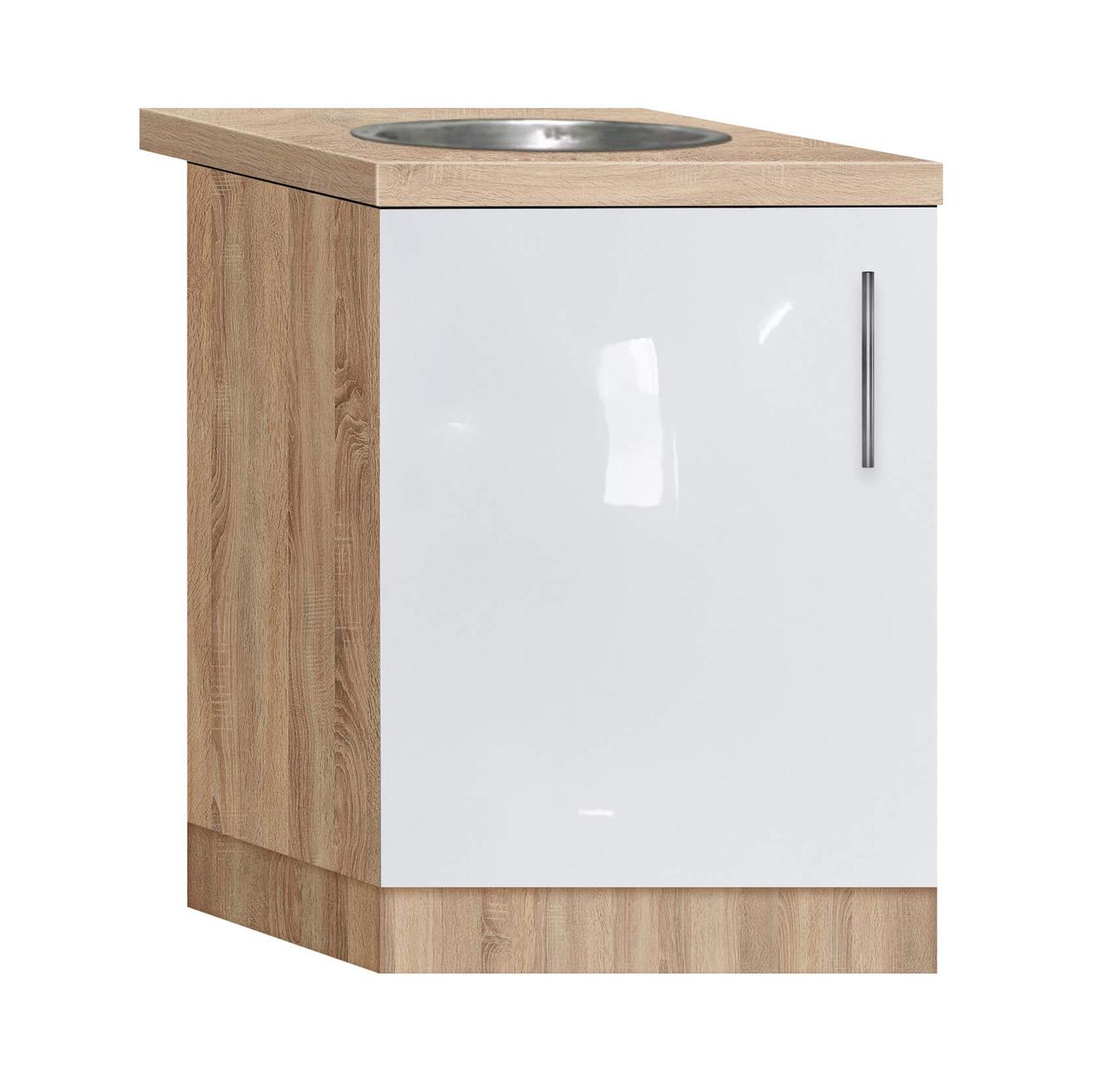 Тумба-мийка з врізним миттям зі стільницею 1-ї категорії з фарбованими МДФ фасадами ширина 600 МАКСІ МЕБЛІ, фото 1