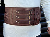 Шкіряний пояс ручної роботи, 15 см, фото 2
