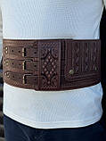 Шкіряний пояс ручної роботи, 15 см, фото 3